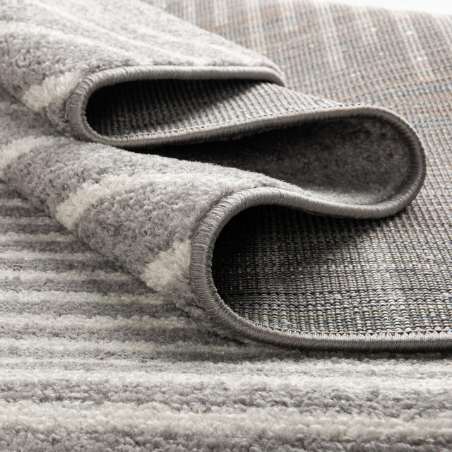 Gray and Ivory 10' x 13' 1 Kai Rectangle Area Rug Easy Clean 100% Polypropylene With Cotton Backing Modern Geometric Carpet for Living, Dining, Office, Bedroom for Sale at Rug Engine