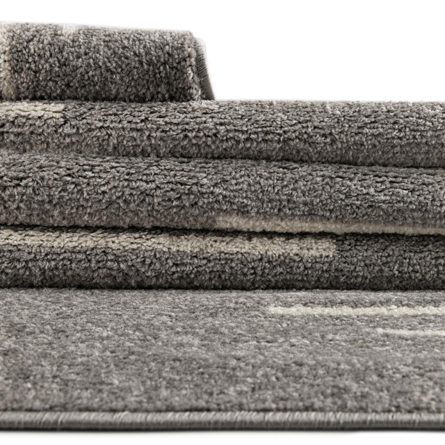 Gray and Ivory 10' x 13' 1 Kai Rectangle Area Rug Easy Clean 100% Polypropylene With Cotton Backing Modern Geometric Carpet for Living, Dining, Office, Bedroom for Sale at Rug Engine