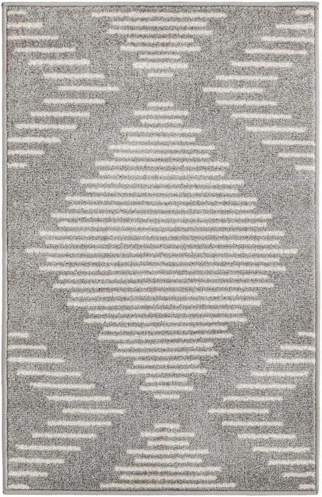 Gray and Ivory 2' x 3' 1 Kai Rectangle Area Rug Easy Clean 100% Polypropylene With Cotton Backing Modern Geometric Carpet for Living, Dining, Office, Bedroom for Sale at Rug Engine