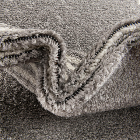 Gray and Ivory 4' 1 x 4' 1 Kai Round Area Rug Easy Clean 100% Polypropylene With Cotton Backing Modern Geometric Carpet for Living, Dining, Office, Bedroom for Sale at Rug Engine