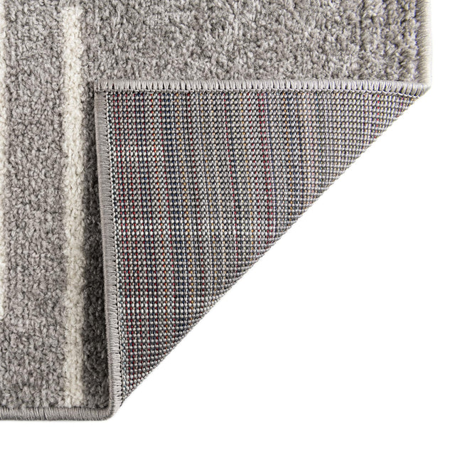 Gray and Ivory 10' x 10' Kai Square Area Rug Easy Clean 100% Polypropylene With Cotton Backing Modern Geometric Carpet for Living, Dining, Office, Bedroom for Sale at Rug Engine