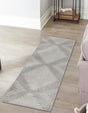 Gray and Ivory 2' x 6' 1 Kai Runner Area Rug Easy Clean 100% Polypropylene With Cotton Backing Modern Geometric Carpet for Living, Dining, Office, Bedroom for Sale at Rug Engine