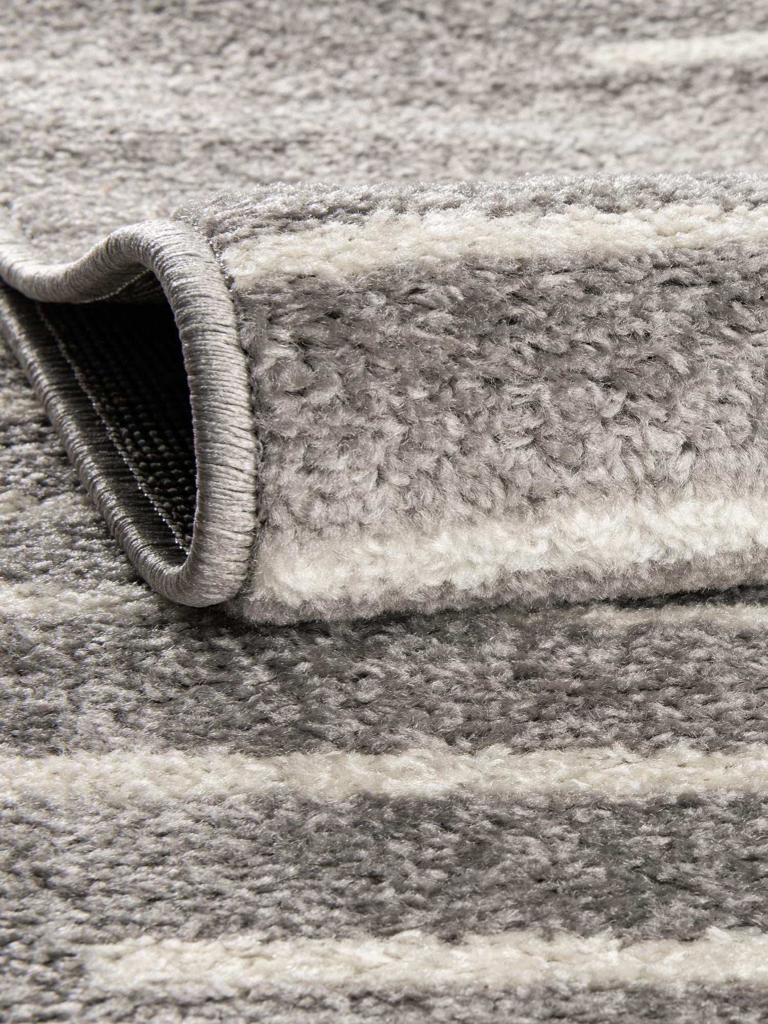 Gray and Ivory 2' x 6' 1 Kai Runner Area Rug Easy Clean 100% Polypropylene With Cotton Backing Modern Geometric Carpet for Living, Dining, Office, Bedroom for Sale at Rug Engine