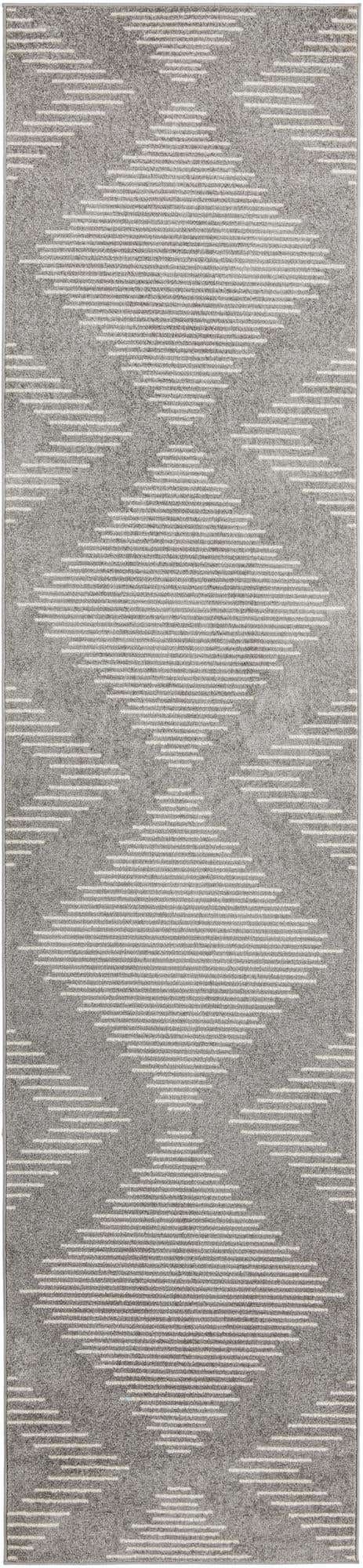 Gray and Ivory 3' 3 x 14' 1 Kai Runner Area Rug Easy Clean 100% Polypropylene With Cotton Backing Modern Geometric Carpet for Living, Dining, Office, Bedroom for Sale at Rug Engine