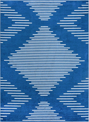 Navy Blue 10' x 13' 1 Kai Rectangle Area Rug Easy Clean 100% Polypropylene With Cotton Backing Modern Geometric Carpet for Living, Dining, Office, Bedroom for Sale at Rug Engine