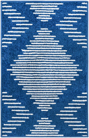 Navy Blue 2' x 3' 1 Kai Rectangle Area Rug Easy Clean 100% Polypropylene With Cotton Backing Modern Geometric Carpet for Living, Dining, Office, Bedroom for Sale at Rug Engine