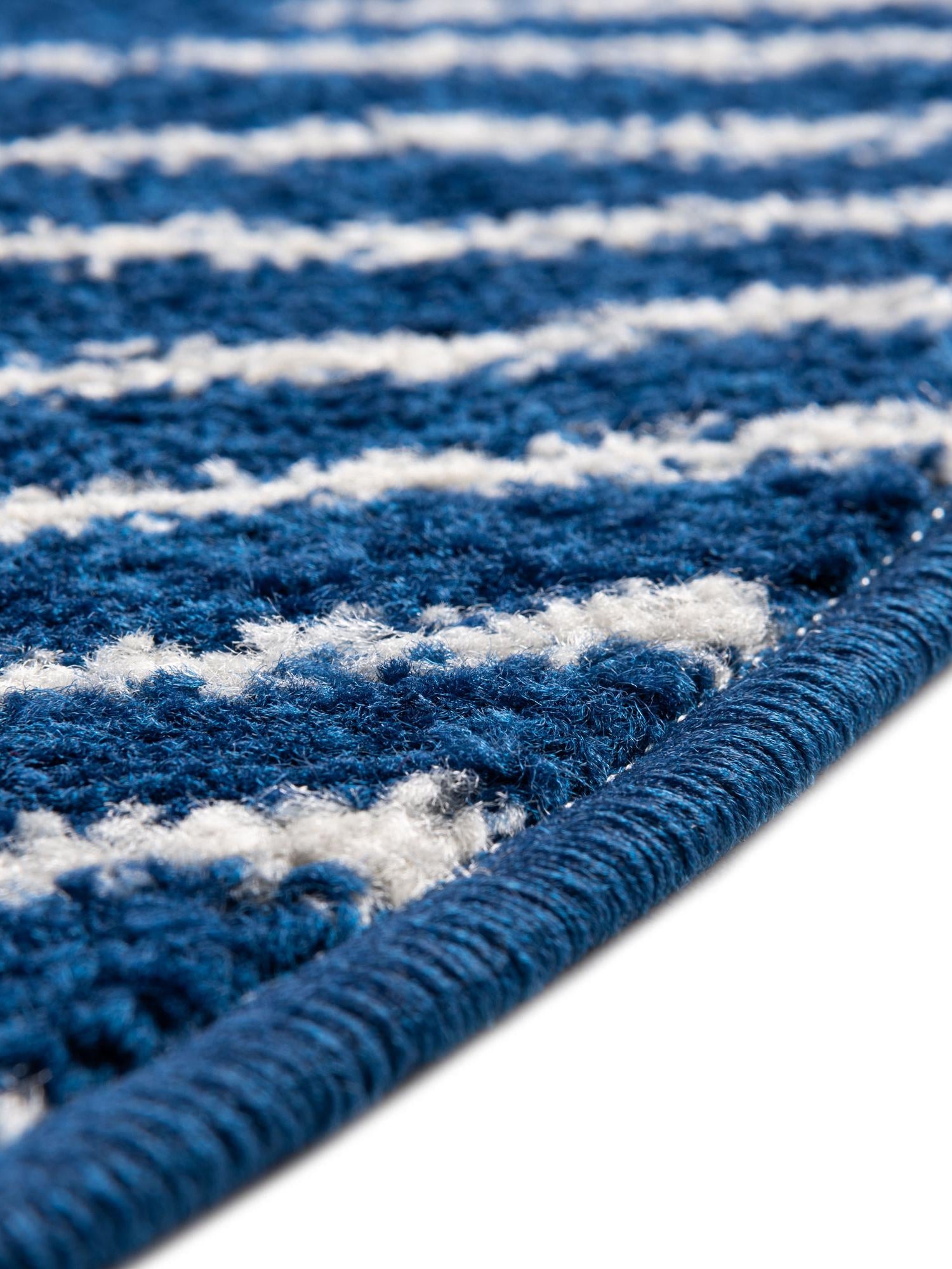 Navy Blue 2' x 7' 10 Kai Round Area Rug Easy Clean 100% Polypropylene With Cotton Backing Modern Geometric Carpet for Living, Dining, Office, Bedroom for Sale at Rug Engine