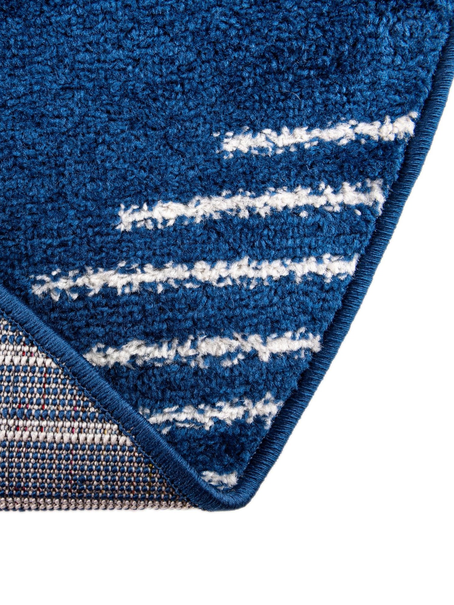 Navy Blue 6' 1 x 6' 1 Kai Round Area Rug Easy Clean 100% Polypropylene With Cotton Backing Modern Geometric Carpet for Living, Dining, Office, Bedroom for Sale at Rug Engine