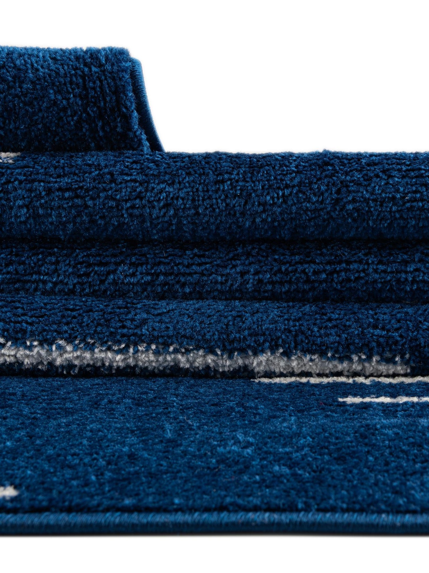 Navy Blue 6' 1 x 6' 1 Kai Round Area Rug Easy Clean 100% Polypropylene With Cotton Backing Modern Geometric Carpet for Living, Dining, Office, Bedroom for Sale at Rug Engine