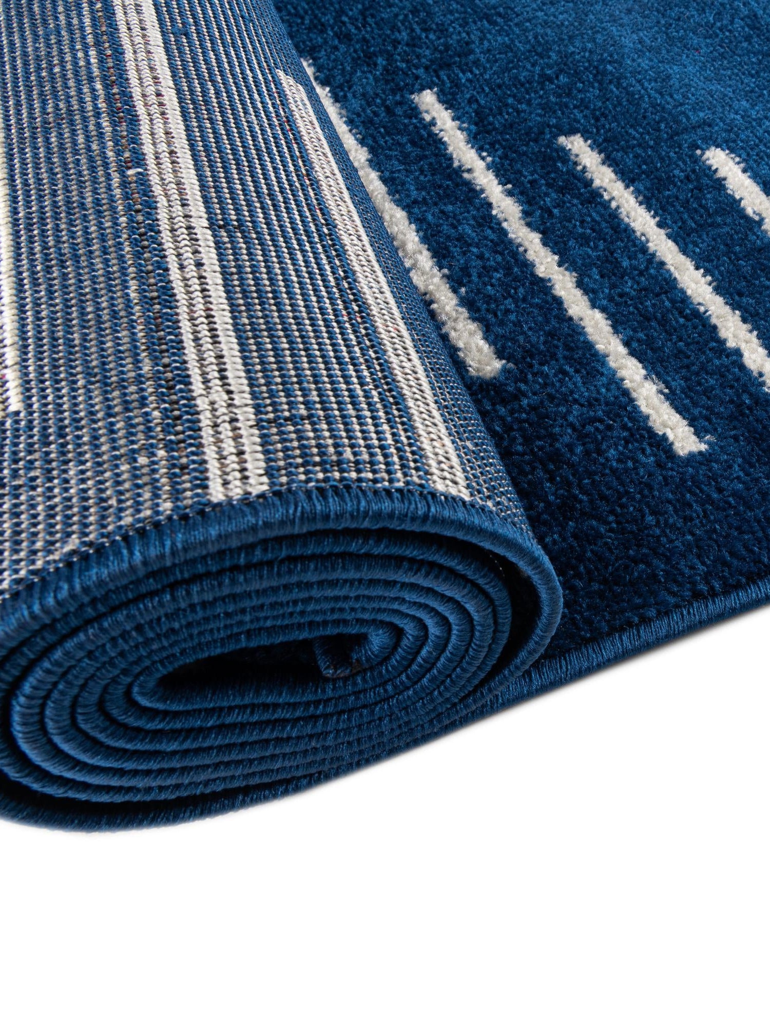 Navy Blue 10' x 10' Kai Square Area Rug Easy Clean 100% Polypropylene With Cotton Backing Modern Geometric Carpet for Living, Dining, Office, Bedroom for Sale at Rug Engine