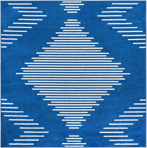 Navy Blue 7' 1 x 7' 1 Kai Square Area Rug Easy Clean 100% Polypropylene With Cotton Backing Modern Geometric Carpet for Living, Dining, Office, Bedroom for Sale at Rug Engine