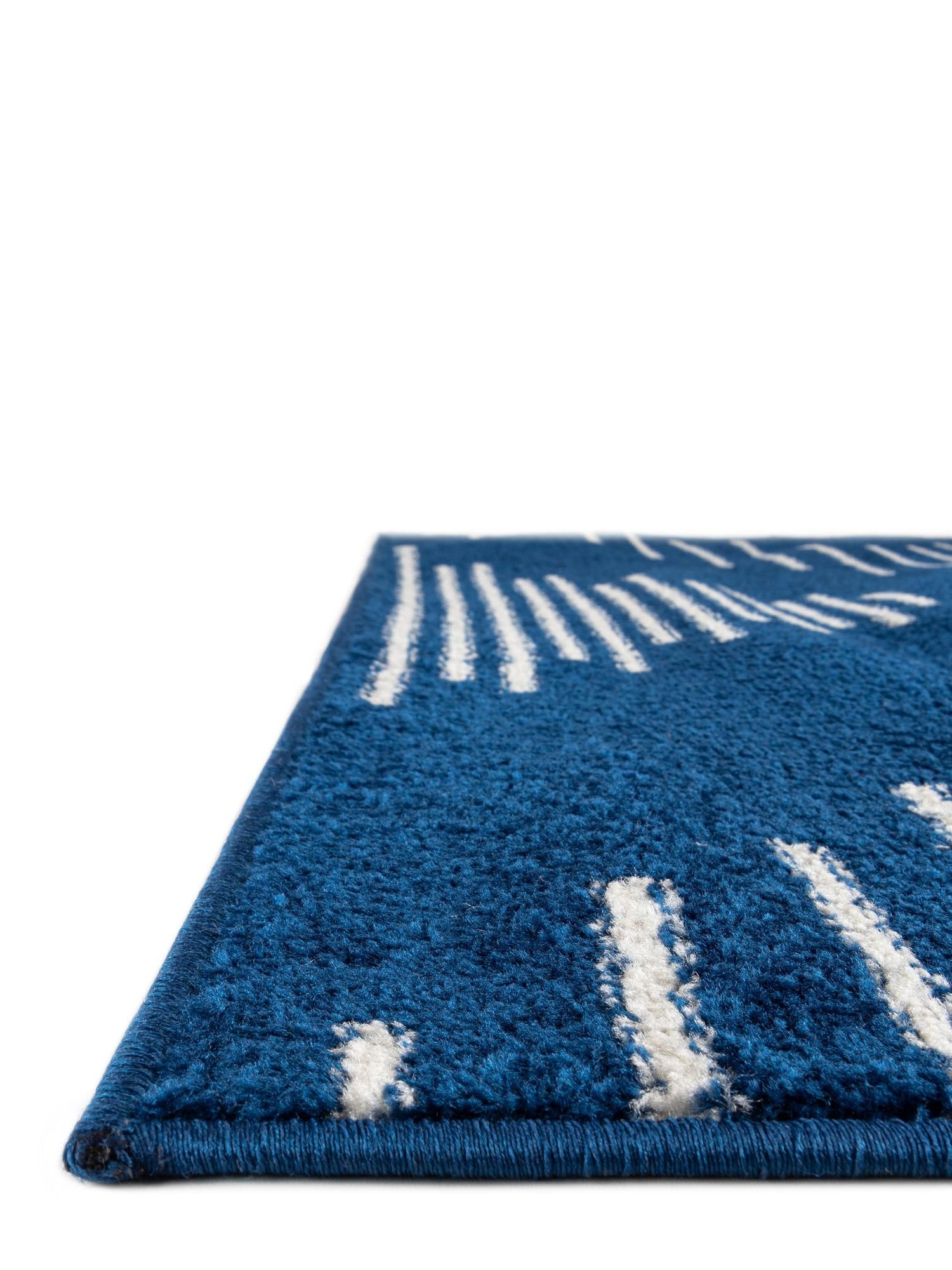 Navy Blue 2' x 6' 1 Kai Runner Area Rug Easy Clean 100% Polypropylene With Cotton Backing Modern Geometric Carpet for Living, Dining, Office, Bedroom for Sale at Rug Engine