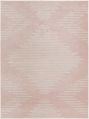 Pink 9' x 12' Kai Rectangle Area Rug Easy Clean 100% Polypropylene With Cotton Backing Modern Geometric Carpet for Living, Dining, Office, Bedroom for Sale at Rug Engine