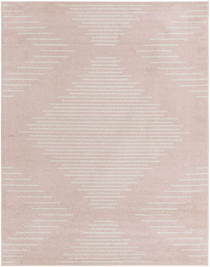 Pink 7' 10 x 10' Kai Rectangle Area Rug Easy Clean 100% Polypropylene With Cotton Backing Modern Geometric Carpet for Living, Dining, Office, Bedroom for Sale at Rug Engine