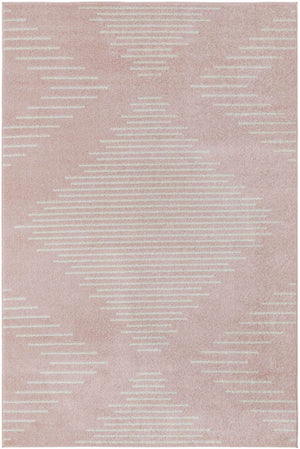 Pink 6' 1 x 9' Kai Rectangle Area Rug Easy Clean 100% Polypropylene With Cotton Backing Modern Geometric Carpet for Living, Dining, Office, Bedroom for Sale at Rug Engine