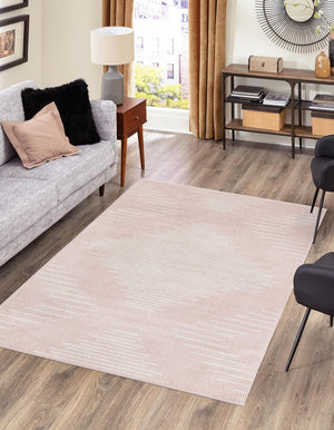 Pink 2' x 3' 1 Kai Rectangle Area Rug Easy Clean 100% Polypropylene With Cotton Backing Modern Geometric Carpet for Living, Dining, Office, Bedroom for Sale at Rug Engine