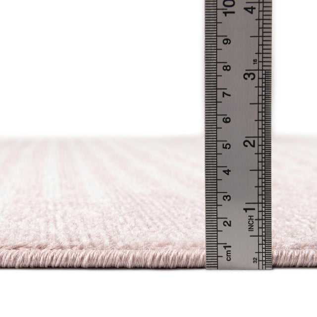 Pink 6' 1 x 9' Kai Rectangle Area Rug Easy Clean 100% Polypropylene With Cotton Backing Modern Geometric Carpet for Living, Dining, Office, Bedroom for Sale at Rug Engine