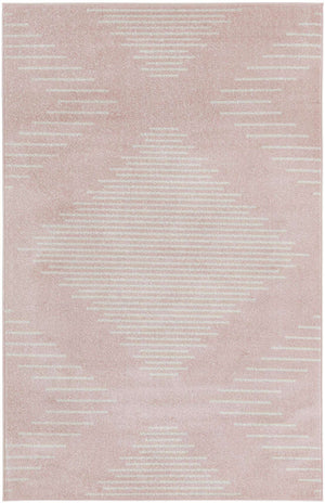 Pink 5' 3 x 8' Kai Rectangle Area Rug Easy Clean 100% Polypropylene With Cotton Backing Modern Geometric Carpet for Living, Dining, Office, Bedroom for Sale at Rug Engine