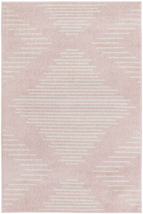 Pink 4' 1 x 6' 1 Kai Rectangle Area Rug Easy Clean 100% Polypropylene With Cotton Backing Modern Geometric Carpet for Living, Dining, Office, Bedroom for Sale at Rug Engine