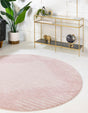 Pink 3' 1 x 3' 1 Kai Round Area Rug Easy Clean 100% Polypropylene With Cotton Backing Modern Geometric Carpet for Living, Dining, Office, Bedroom for Sale at Rug Engine