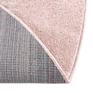 Pink 7' 10 x 7' 10 Kai Round Area Rug Easy Clean 100% Polypropylene With Cotton Backing Modern Geometric Carpet for Living, Dining, Office, Bedroom for Sale at Rug Engine