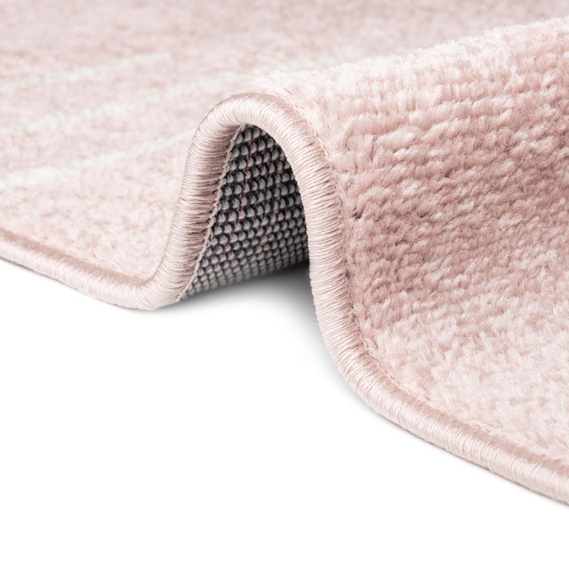 Pink 4' 1 x 4' 1 Kai Round Area Rug Easy Clean 100% Polypropylene With Cotton Backing Modern Geometric Carpet for Living, Dining, Office, Bedroom for Sale at Rug Engine