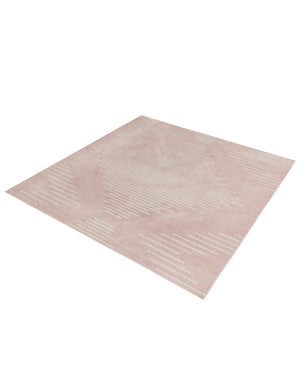 Pink 10' x 10' Kai Square Area Rug Easy Clean 100% Polypropylene With Cotton Backing Modern Geometric Carpet for Living, Dining, Office, Bedroom for Sale at Rug Engine