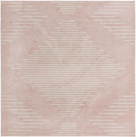 Pink 10' x 10' Kai Square Area Rug Easy Clean 100% Polypropylene With Cotton Backing Modern Geometric Carpet for Living, Dining, Office, Bedroom for Sale at Rug Engine