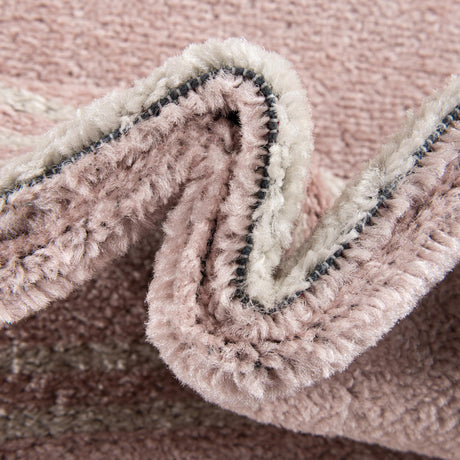Pink 7' 1 x 7' 1 Kai Square Area Rug Easy Clean 100% Polypropylene With Cotton Backing Modern Geometric Carpet for Living, Dining, Office, Bedroom for Sale at Rug Engine