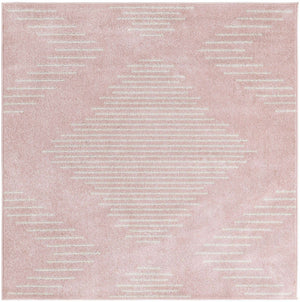 Pink 5' 3 x 5' 3 Kai Square Area Rug Easy Clean 100% Polypropylene With Cotton Backing Modern Geometric Carpet for Living, Dining, Office, Bedroom for Sale at Rug Engine