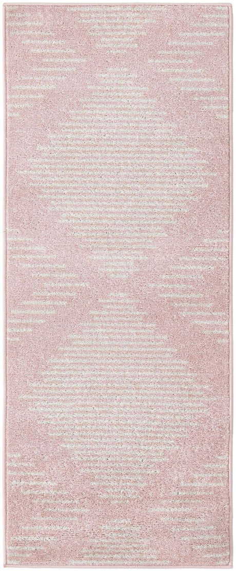 Pink 2' x 5' 3 Kai Runner Area Rug Easy Clean 100% Polypropylene With Cotton Backing Modern Geometric Carpet for Living, Dining, Office, Bedroom for Sale at Rug Engine