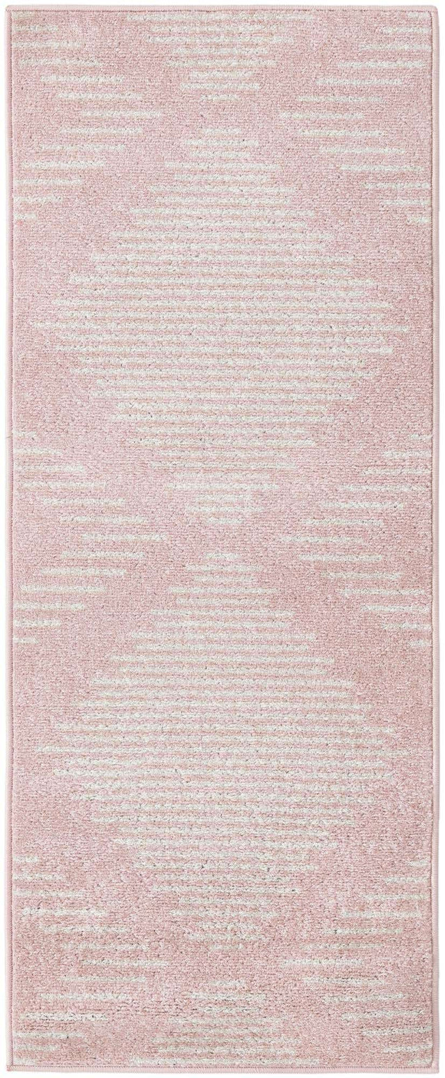 Pink 2' x 5' 3 Kai Runner Area Rug Easy Clean 100% Polypropylene With Cotton Backing Modern Geometric Carpet for Living, Dining, Office, Bedroom for Sale at Rug Engine