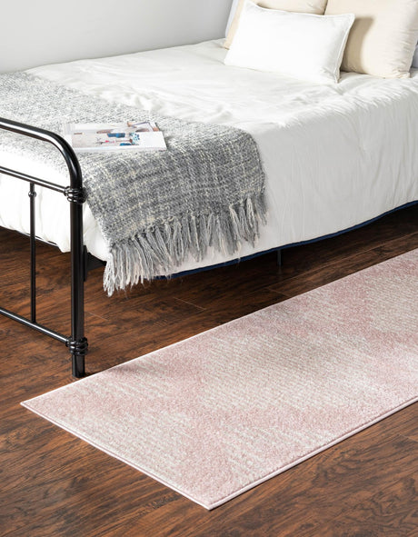 Pink 3' 3 x 14' 1 Kai Runner Area Rug Easy Clean 100% Polypropylene With Cotton Backing Modern Geometric Carpet for Living, Dining, Office, Bedroom for Sale at Rug Engine