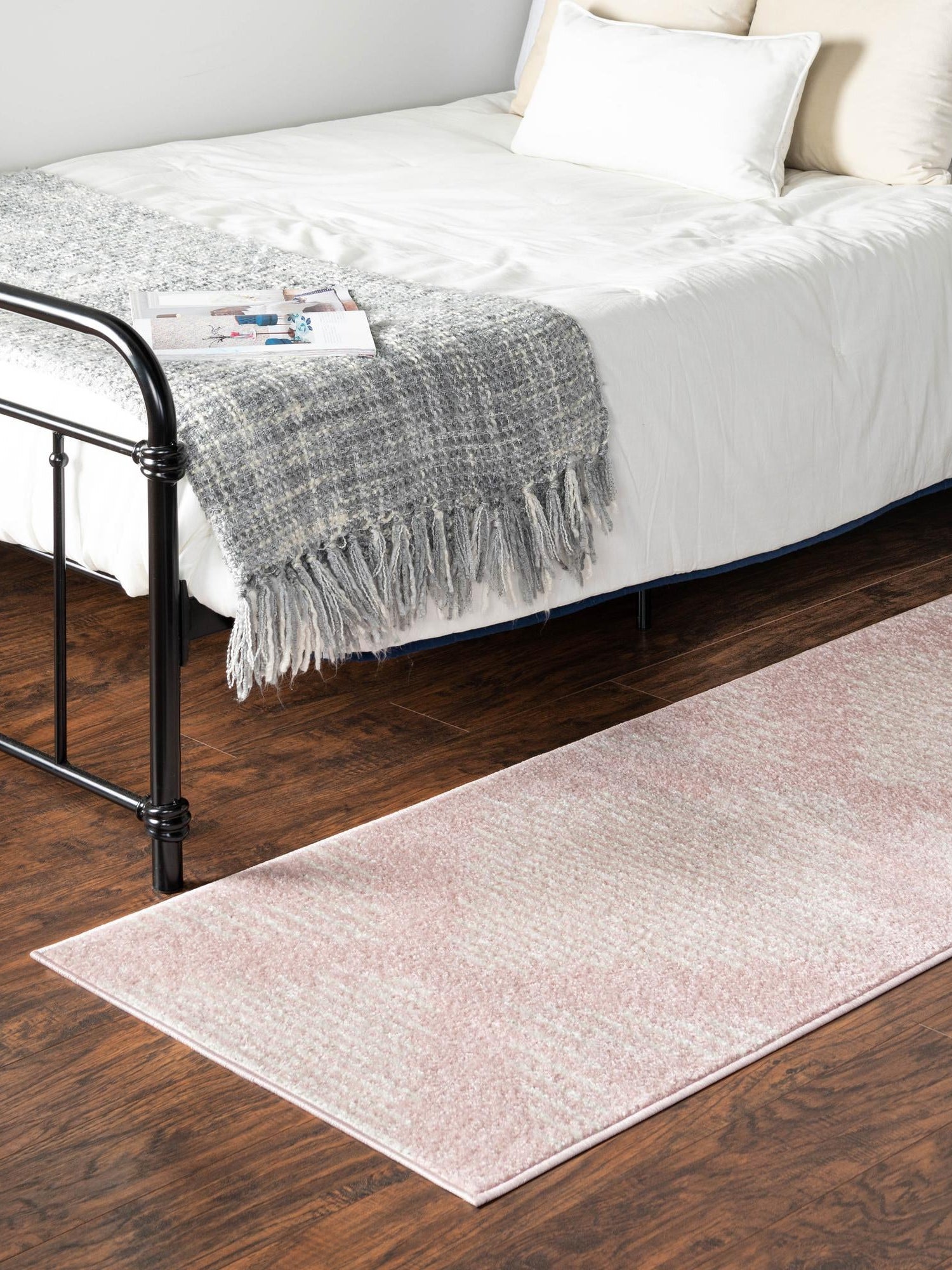 Pink 3' 3 x 12' Kai Runner Area Rug Easy Clean 100% Polypropylene With Cotton Backing Modern Geometric Carpet for Living, Dining, Office, Bedroom for Sale at Rug Engine