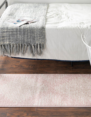 Pink 2' x 6' 1 Kai Runner Area Rug Easy Clean 100% Polypropylene With Cotton Backing Modern Geometric Carpet for Living, Dining, Office, Bedroom for Sale at Rug Engine