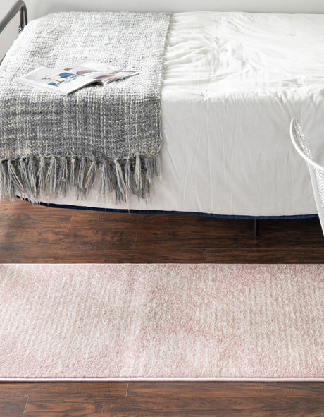 Pink 2' x 5' 3 Kai Runner Area Rug Easy Clean 100% Polypropylene With Cotton Backing Modern Geometric Carpet for Living, Dining, Office, Bedroom for Sale at Rug Engine
