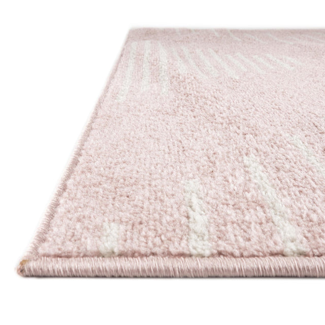 Pink 2' 7 x 10' Kai Runner Area Rug Easy Clean 100% Polypropylene With Cotton Backing Modern Geometric Carpet for Living, Dining, Office, Bedroom for Sale at Rug Engine