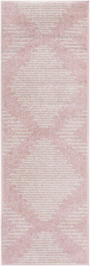 Pink 2' x 6' 1 Kai Runner Area Rug Easy Clean 100% Polypropylene With Cotton Backing Modern Geometric Carpet for Living, Dining, Office, Bedroom for Sale at Rug Engine