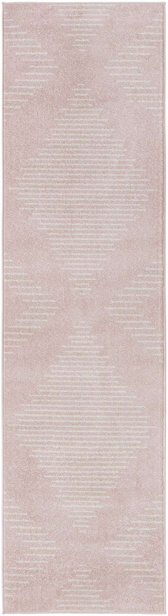 Pink 2' 7 x 10' Kai Runner Area Rug Easy Clean 100% Polypropylene With Cotton Backing Modern Geometric Carpet for Living, Dining, Office, Bedroom for Sale at Rug Engine