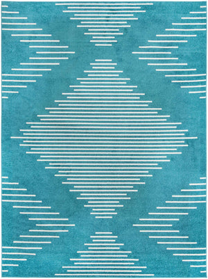Turquoise 10' x 13' 1 Kai Rectangle Area Rug Easy Clean 100% Polypropylene With Cotton Backing Modern Geometric Carpet for Living, Dining, Office, Bedroom for Sale at Rug Engine
