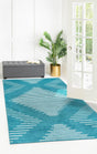 Turquoise 6' 1 x 9' Kai Rectangle Area Rug Easy Clean 100% Polypropylene With Cotton Backing Modern Geometric Carpet for Living, Dining, Office, Bedroom for Sale at Rug Engine