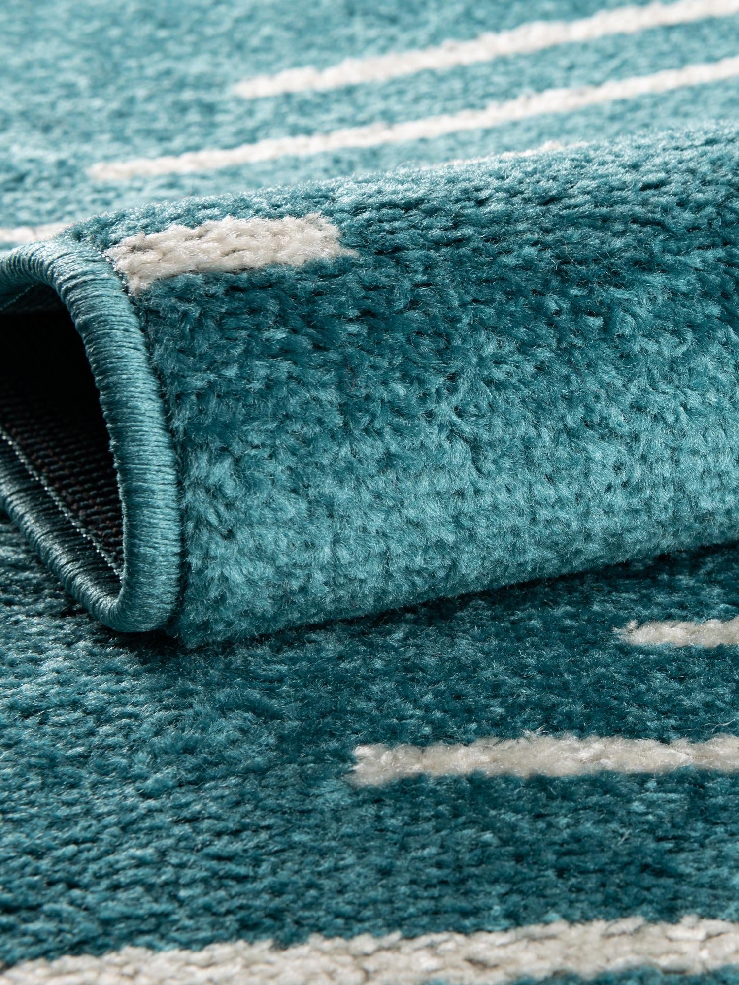 Turquoise 7' 1 x 10' Kai Rectangle Area Rug Easy Clean 100% Polypropylene With Cotton Backing Modern Geometric Carpet for Living, Dining, Office, Bedroom for Sale at Rug Engine