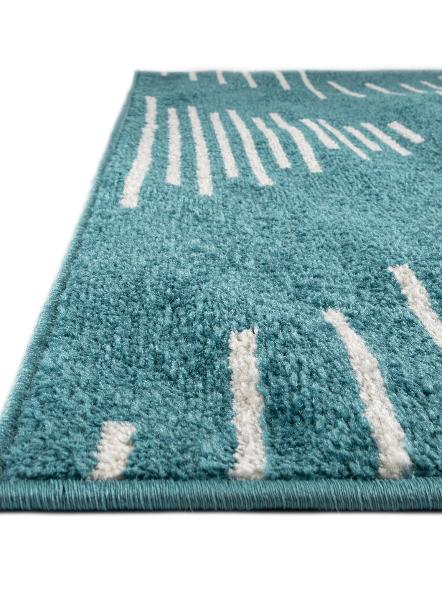 Turquoise 7' 10 x 10' Kai Rectangle Area Rug Easy Clean 100% Polypropylene With Cotton Backing Modern Geometric Carpet for Living, Dining, Office, Bedroom for Sale at Rug Engine