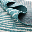Turquoise 7' 10 x 10' Kai Rectangle Area Rug Easy Clean 100% Polypropylene With Cotton Backing Modern Geometric Carpet for Living, Dining, Office, Bedroom for Sale at Rug Engine