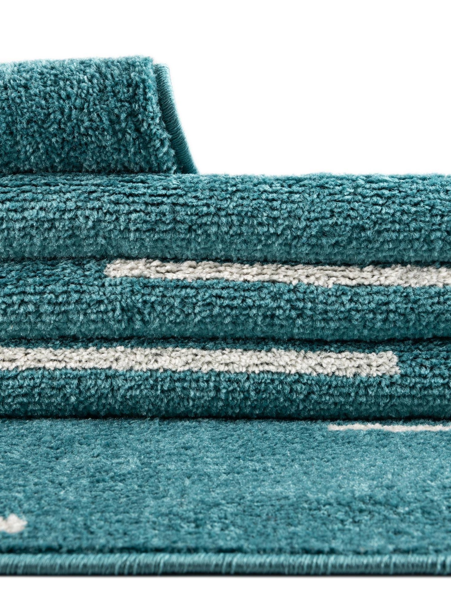 Turquoise 7' 10 x 10' Kai Rectangle Area Rug Easy Clean 100% Polypropylene With Cotton Backing Modern Geometric Carpet for Living, Dining, Office, Bedroom for Sale at Rug Engine