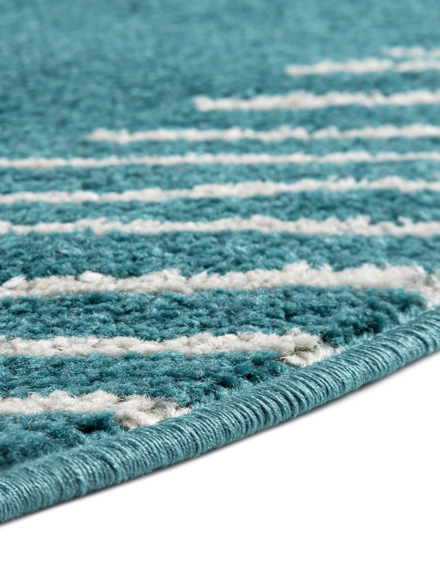 Turquoise 6' 1 x 6' 1 Kai Round Area Rug Easy Clean 100% Polypropylene With Cotton Backing Modern Geometric Carpet for Living, Dining, Office, Bedroom for Sale at Rug Engine