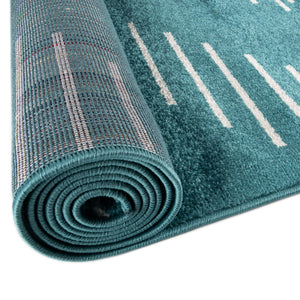Turquoise 7' 1 x 7' 1 Kai Square Area Rug Easy Clean 100% Polypropylene With Cotton Backing Modern Geometric Carpet for Living, Dining, Office, Bedroom for Sale at Rug Engine