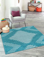 Turquoise 10' x 10' Kai Square Area Rug Easy Clean 100% Polypropylene With Cotton Backing Modern Geometric Carpet for Living, Dining, Office, Bedroom for Sale at Rug Engine
