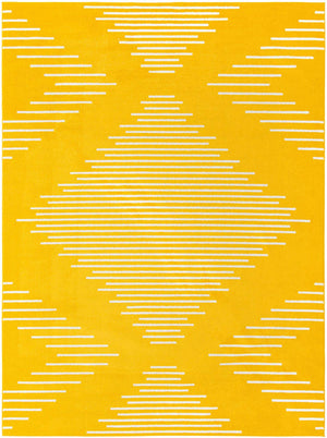Yellow 10' x 13' 1 Kai Rectangle Area Rug Easy Clean 100% Polypropylene With Cotton Backing Modern Geometric Carpet for Living, Dining, Office, Bedroom for Sale at Rug Engine