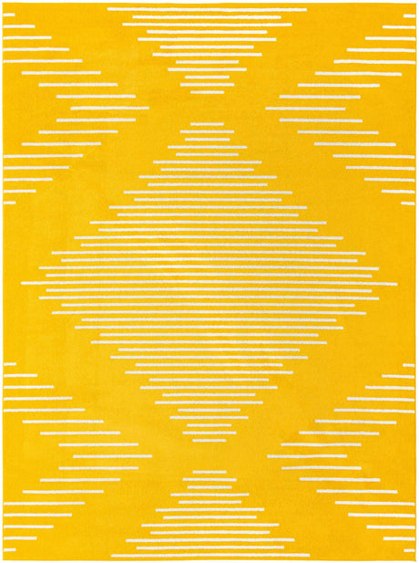 Yellow 10' x 13' 1 Kai Rectangle Area Rug Easy Clean 100% Polypropylene With Cotton Backing Modern Geometric Carpet for Living, Dining, Office, Bedroom for Sale at Rug Engine